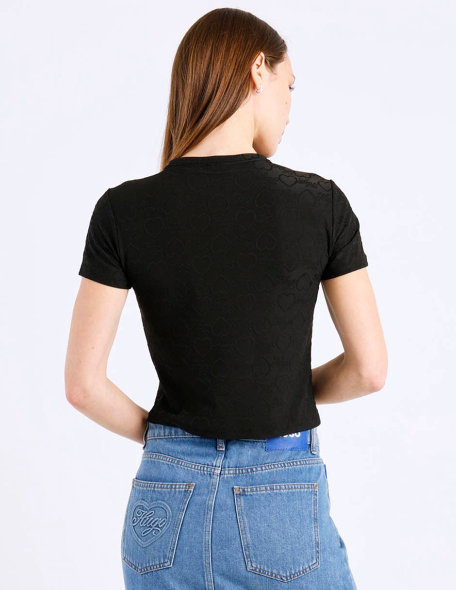 Playera manga corta Hugo Blue cuello redondo para mujer