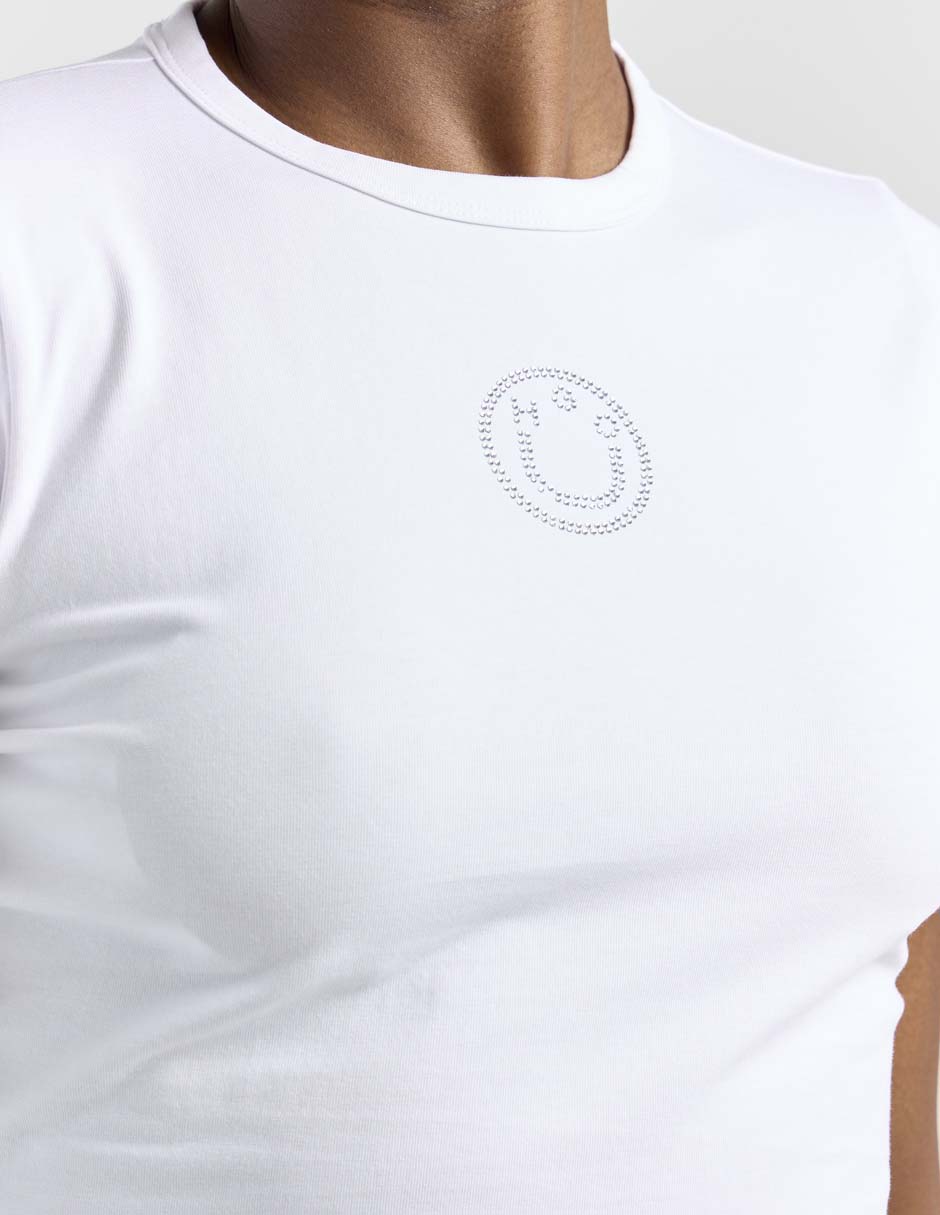 Top Hugo Blue cuello redondo