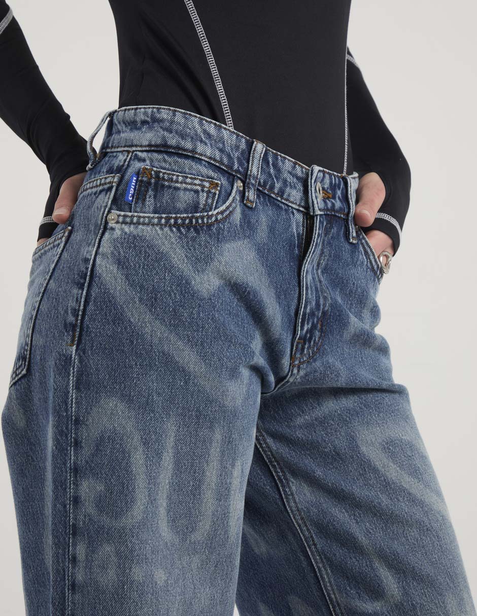 Jeans relaxed wide leg para mujer