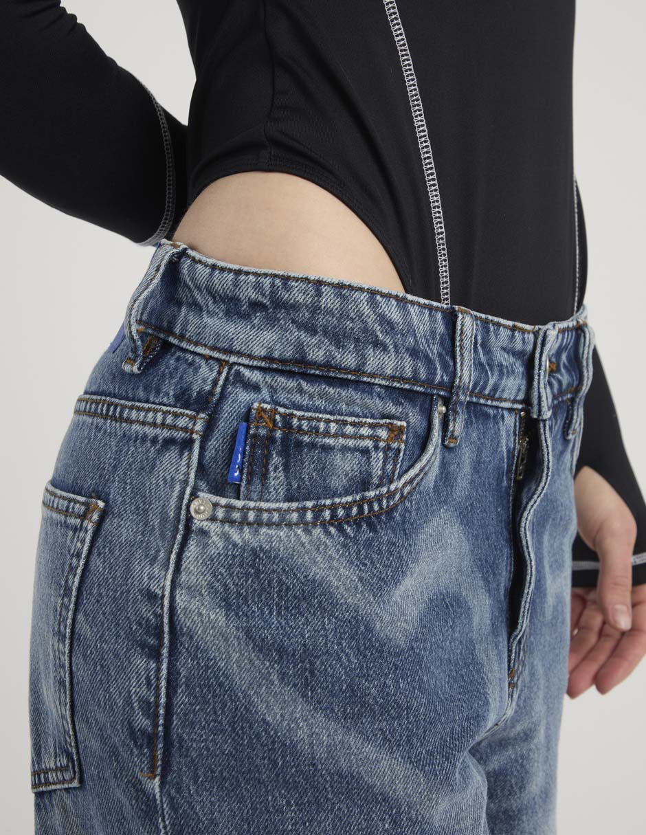 Jeans relaxed wide leg para mujer