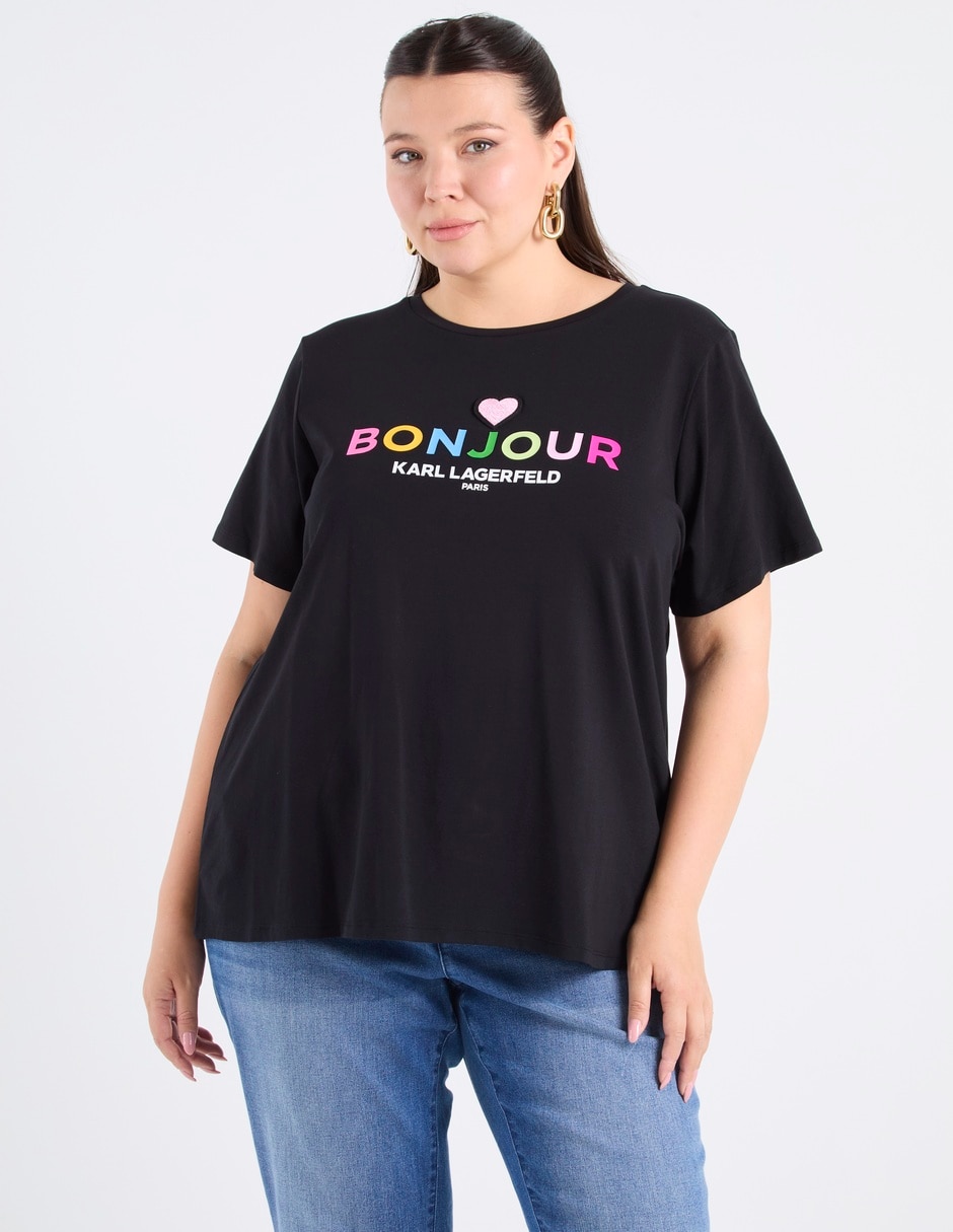 Playera manga corta cuello redondo para mujer 2
