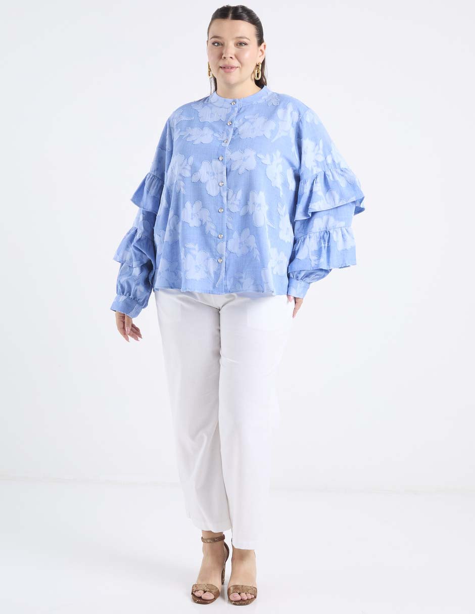 Camisa karl lagerfeld paris manga larga para mujer