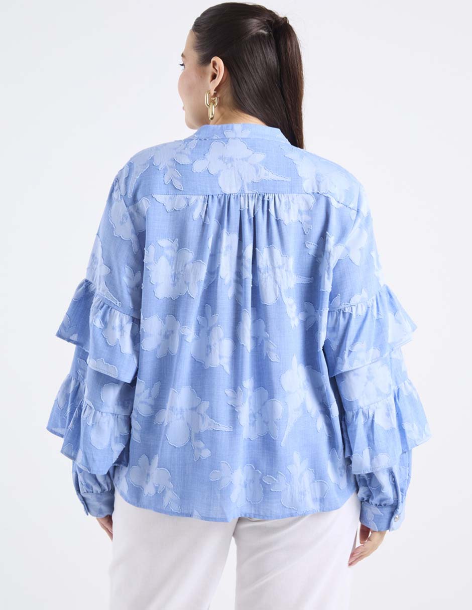 Camisa karl lagerfeld paris manga larga para mujer