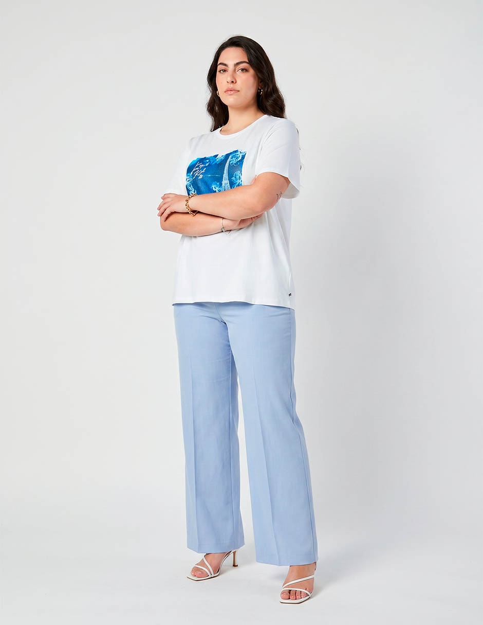 Playera manga corta cuello redondo para mujer 3