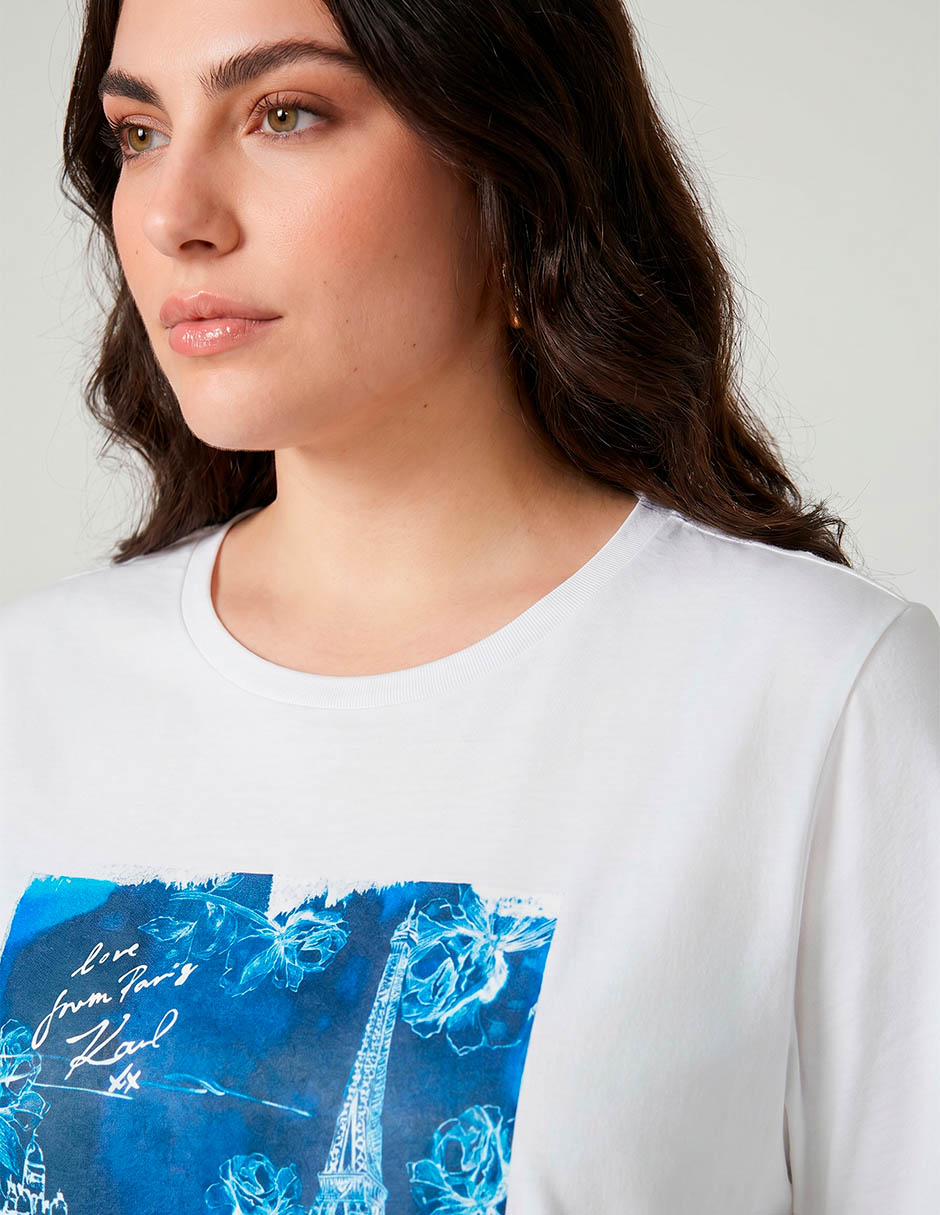 Playera manga corta cuello redondo para mujer 4