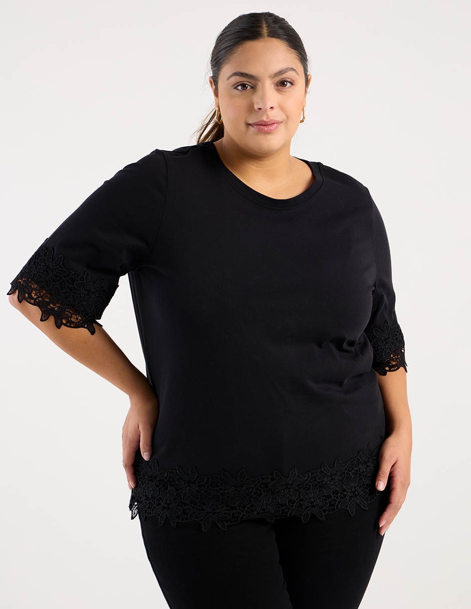 Playera manga corta cuello redondo mujer