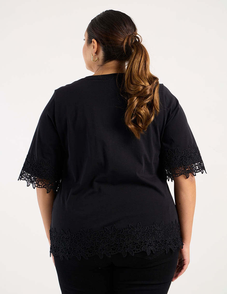 Playera manga corta cuello redondo mujer