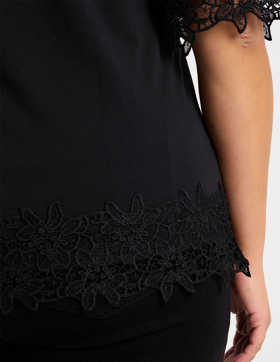 Playera manga corta cuello redondo mujer