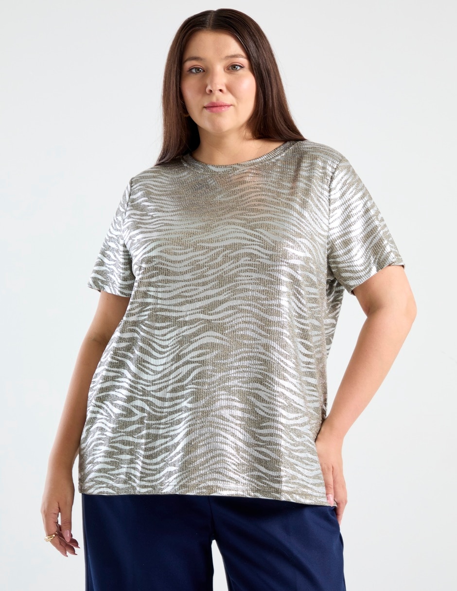 Playera manga corta cuello redondo para mujer 2