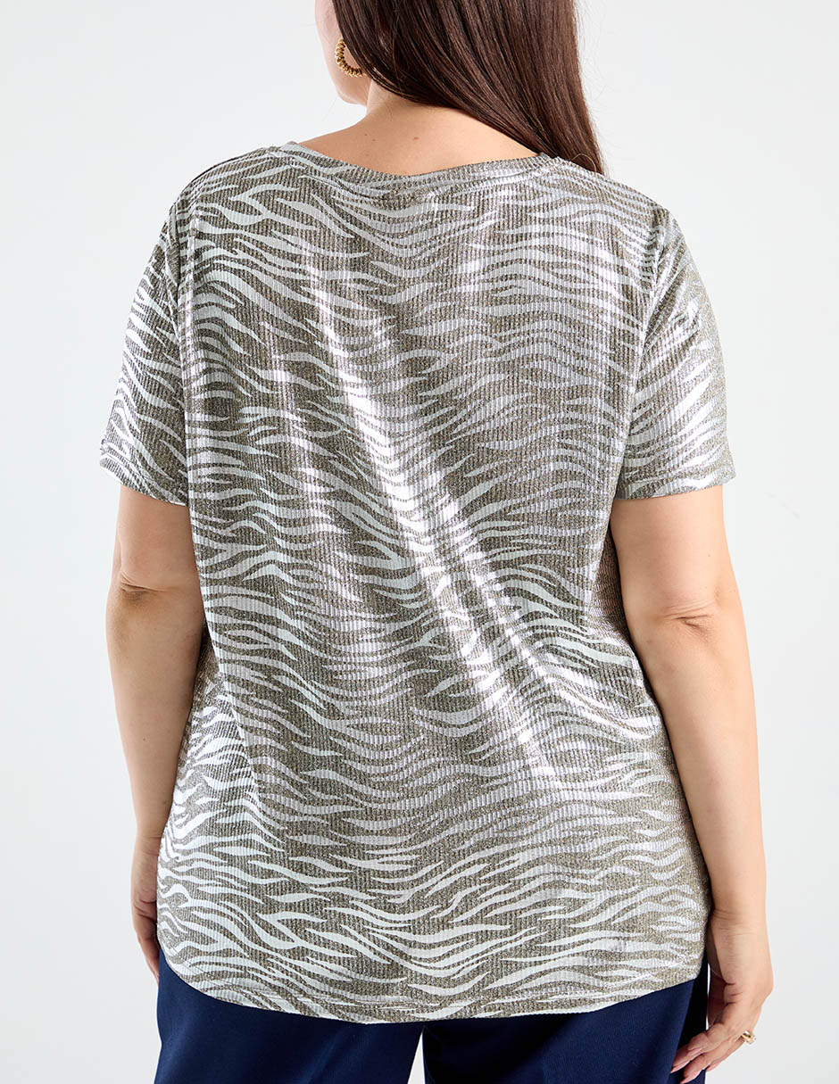 Playera manga corta cuello redondo para mujer 6