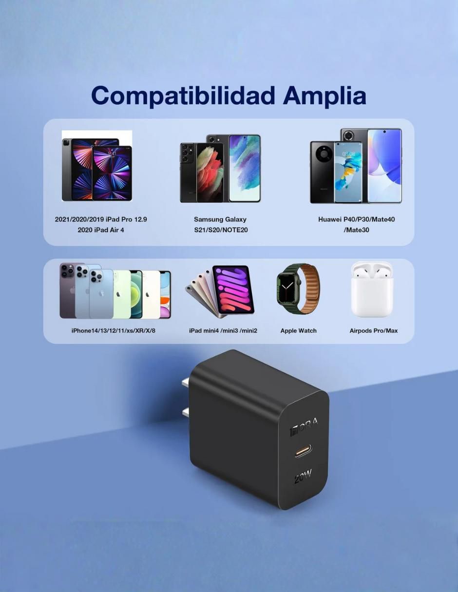 Cargador pared de 20 W USB tipo C GAR152 6