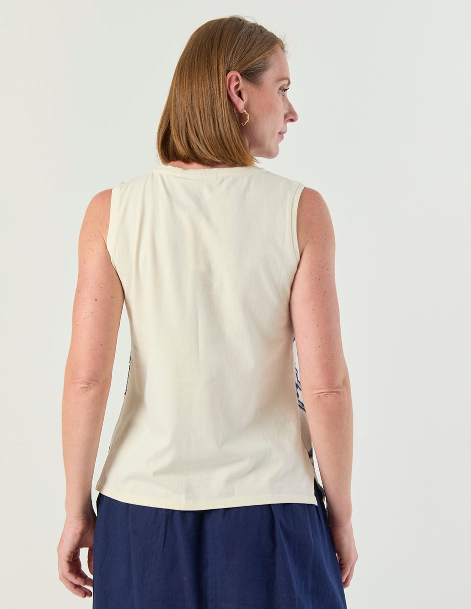 Top cuello redondo escote redondo tirante ancho 3