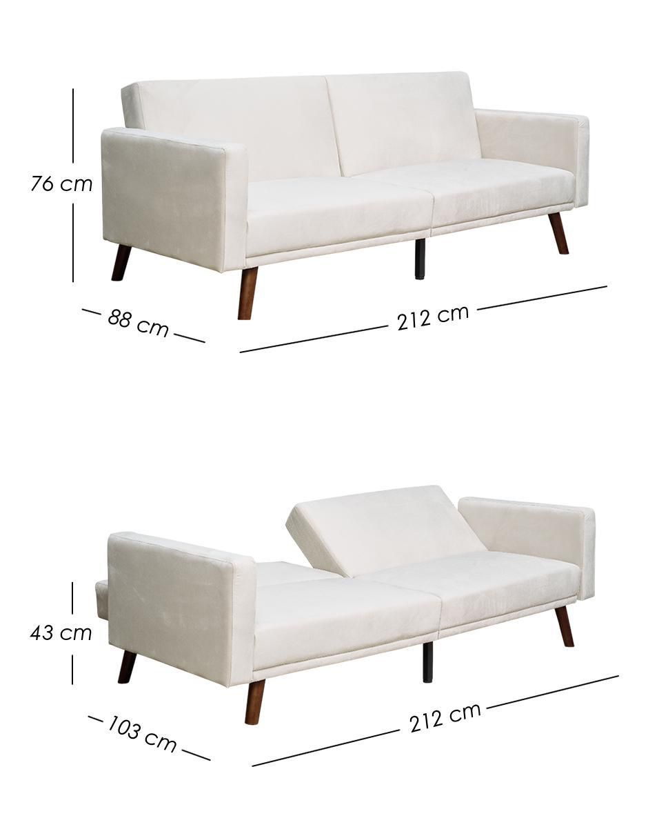 Sofá cama armable Aren de lino 8