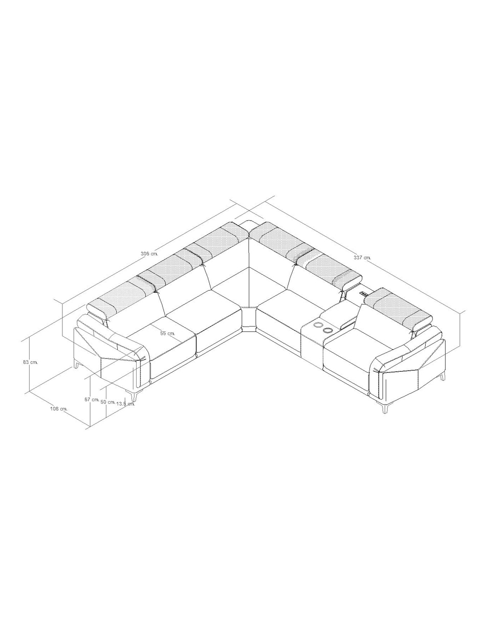 Sala modular sapri boal de piel y vinil