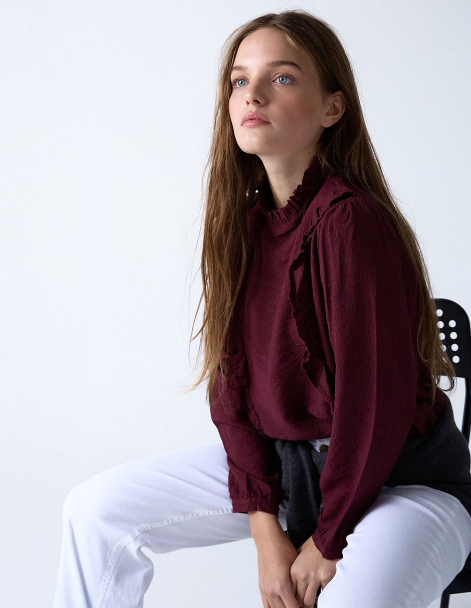 Blusa manga larga para mujer 7