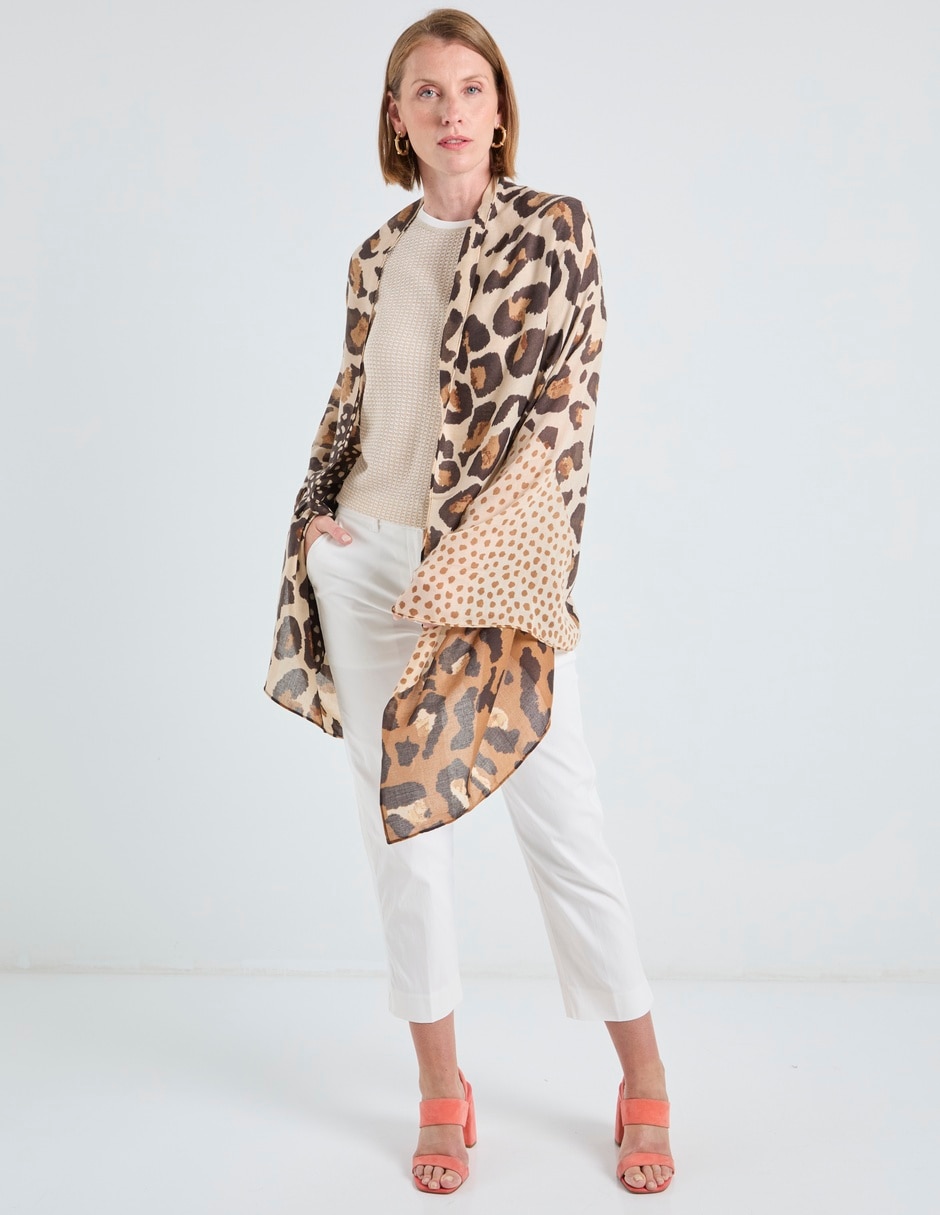 Pashmina punt roma con estampado animal print para mujer