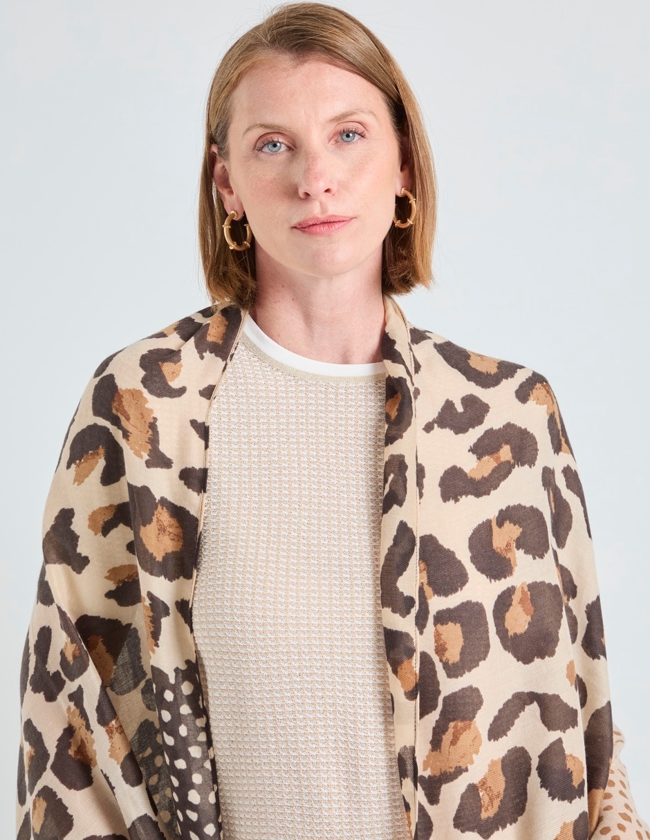 Pashmina punt roma con estampado animal print para mujer