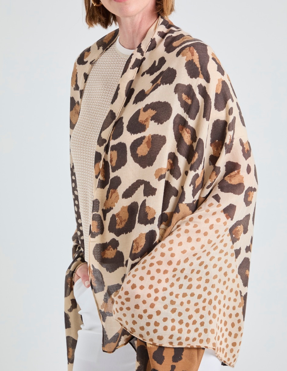 Pashmina punt roma con estampado animal print para mujer