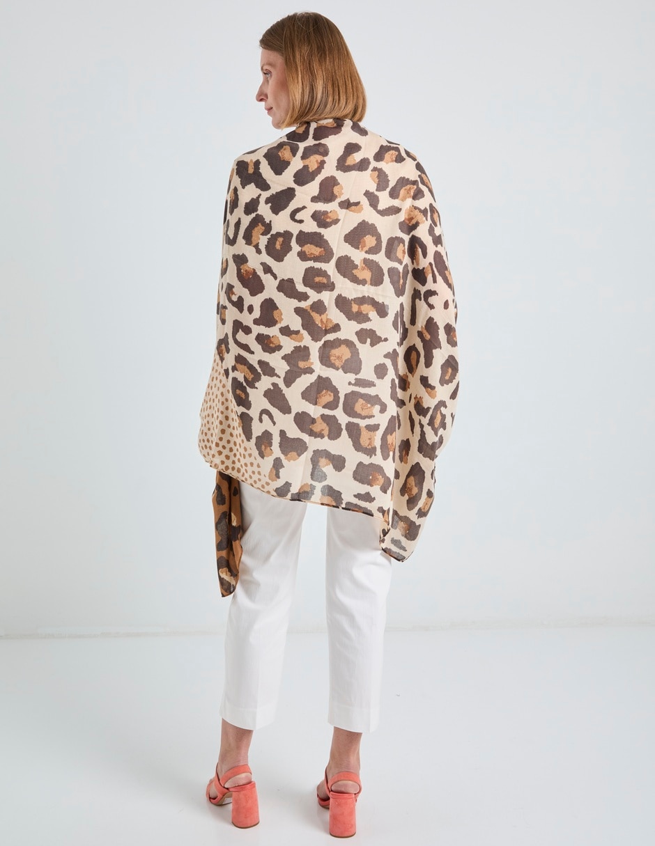 Pashmina punt roma con estampado animal print para mujer