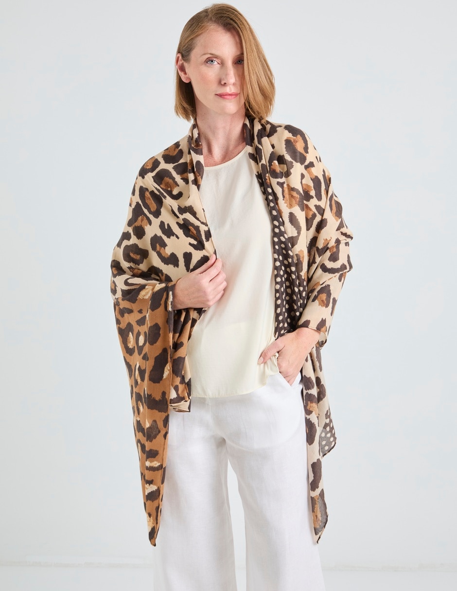 Pashmina con estampado animal print para mujer