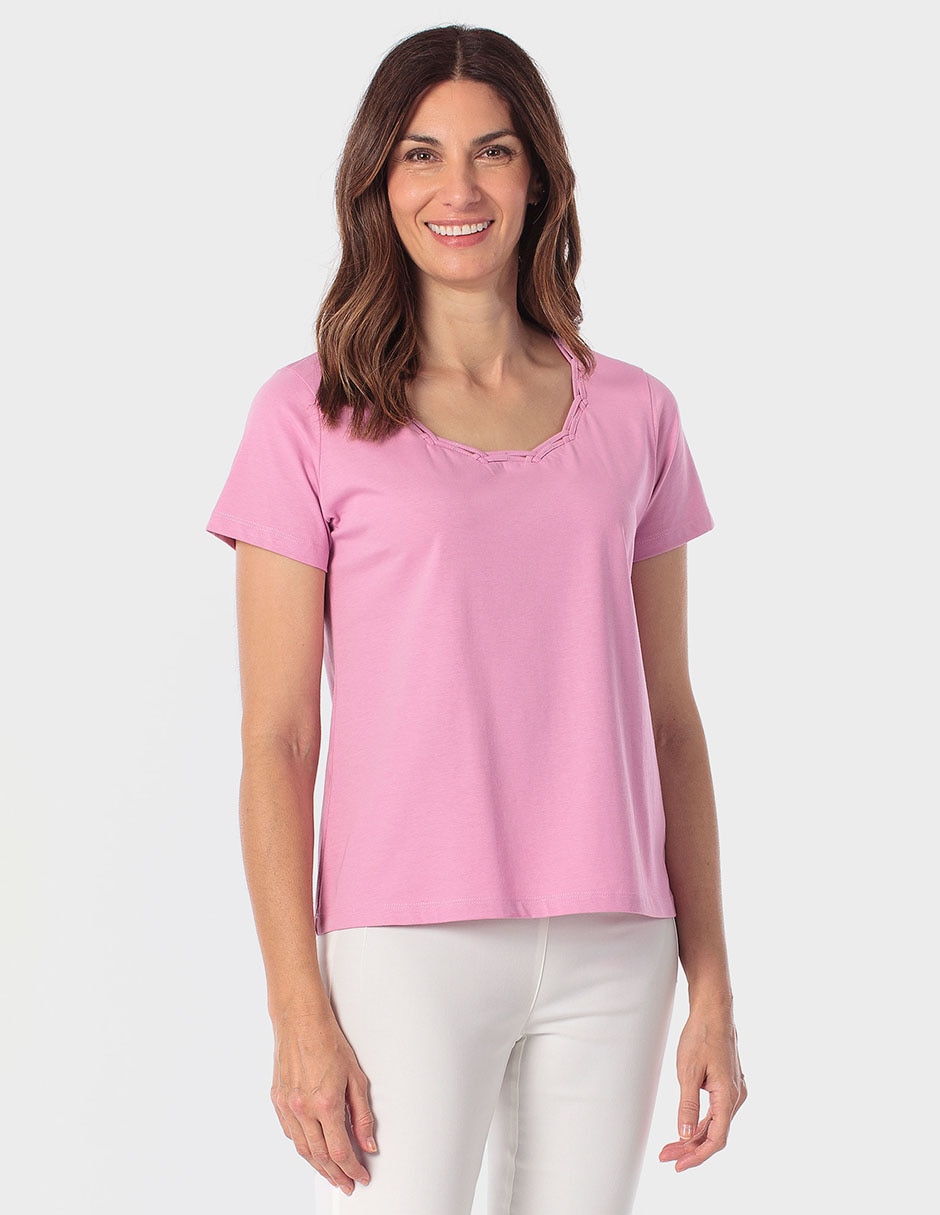 Playera manga corta cuello redondo mujer Playera manga corta cuello redondo mujer