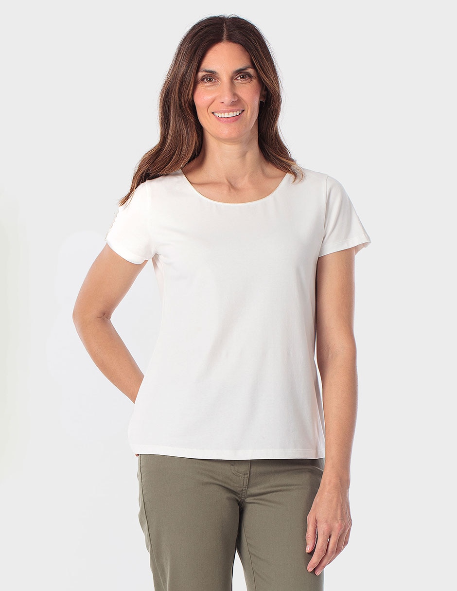 Playera manga corta cuello redondo mujer