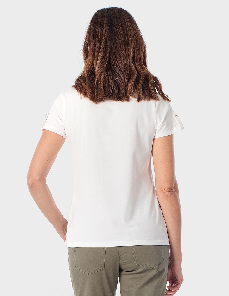 Playera manga corta cuello redondo mujer 5