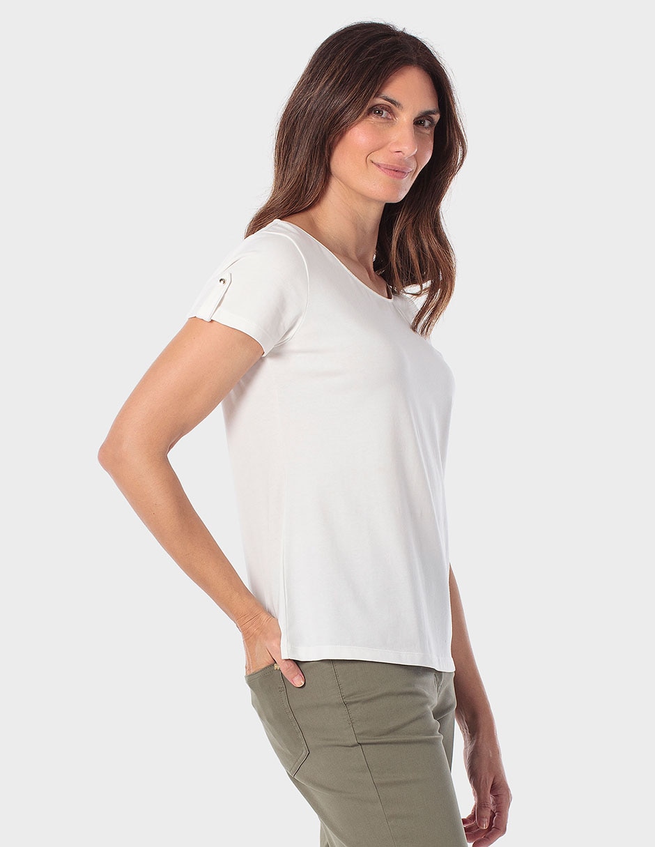 Playera manga corta cuello redondo mujer