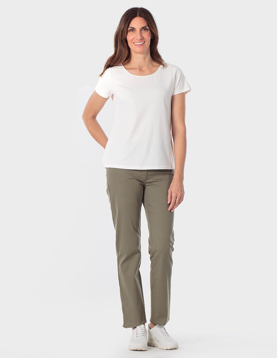 Playera manga corta cuello redondo mujer