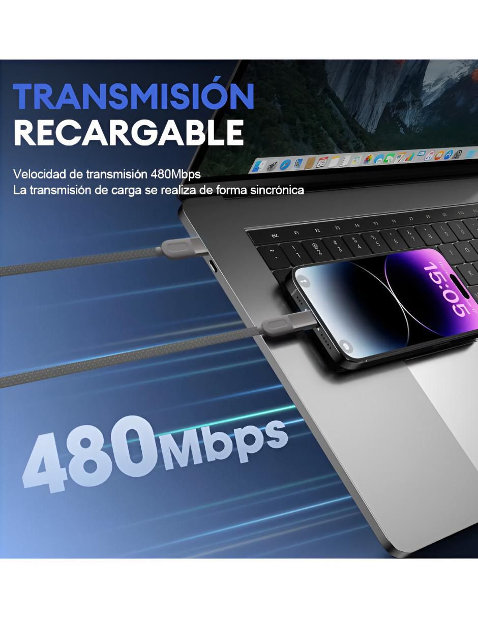 Cable C lightning, micro USB y tipo C a tipo USB C de 1 m Cable C lightning, micro USB y tipo C a tipo USB C de 1 m