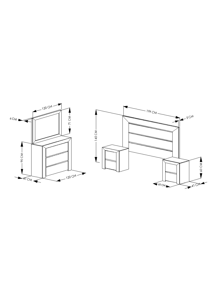 Set Recámara Dixy de MDF