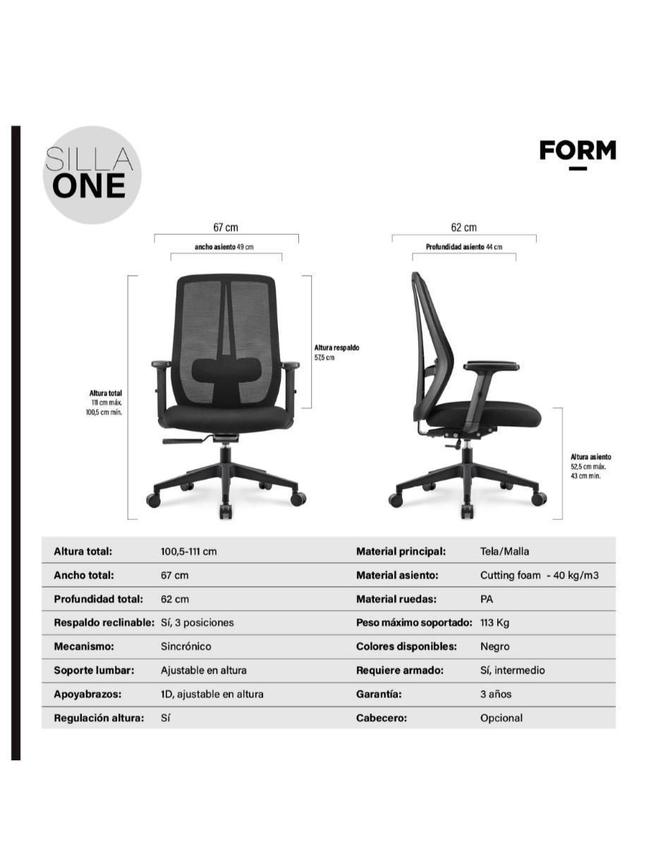 Silla de escritorio ergonómica operativa form design