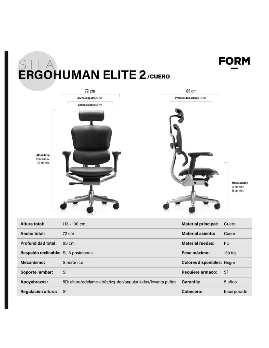 Silla de escritorio ergonómica con cabecero Form Design de cuero