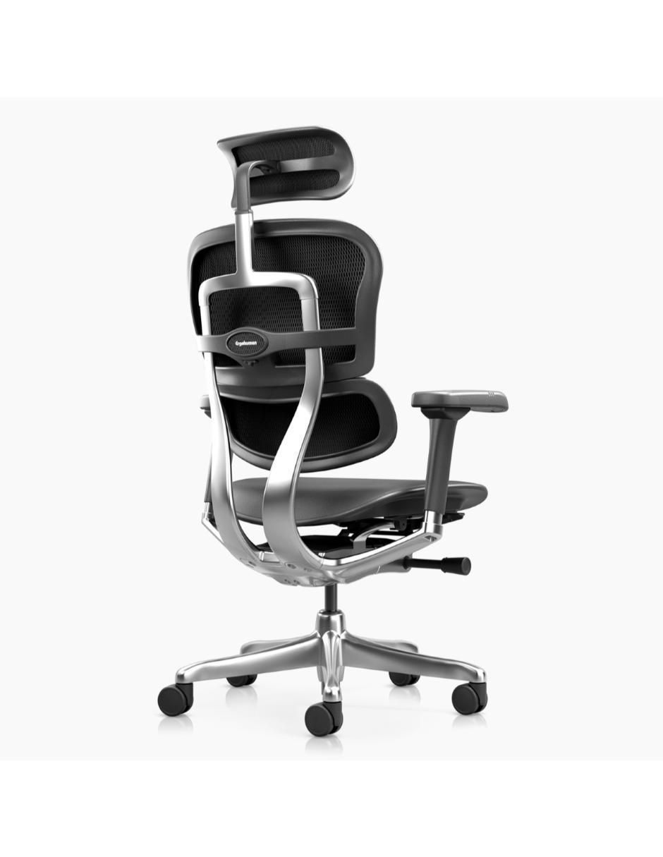Silla de escritorio ergonómica con cabecero Form Design de cuero