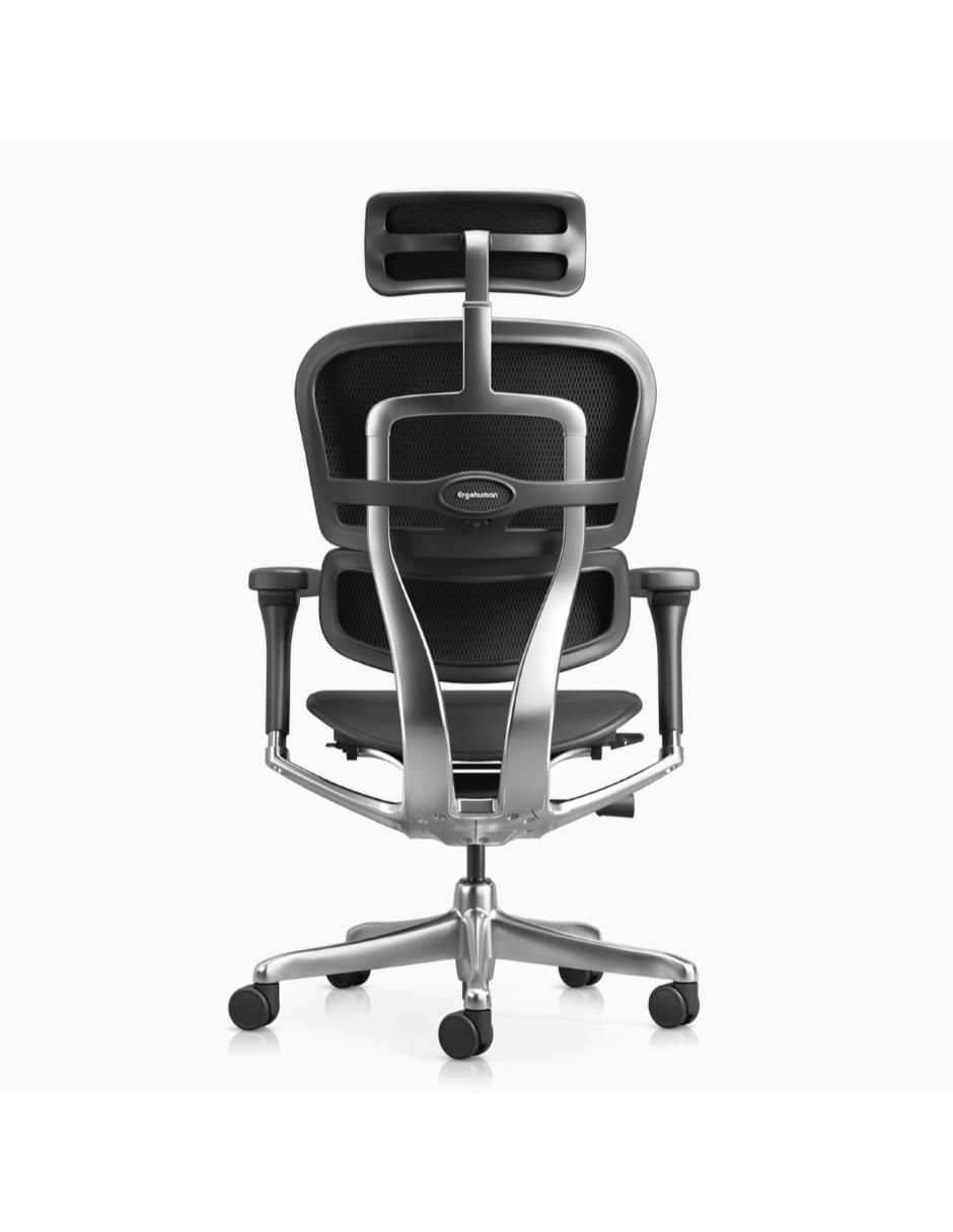 Silla de escritorio ergonómica con cabecero Form Design de cuero