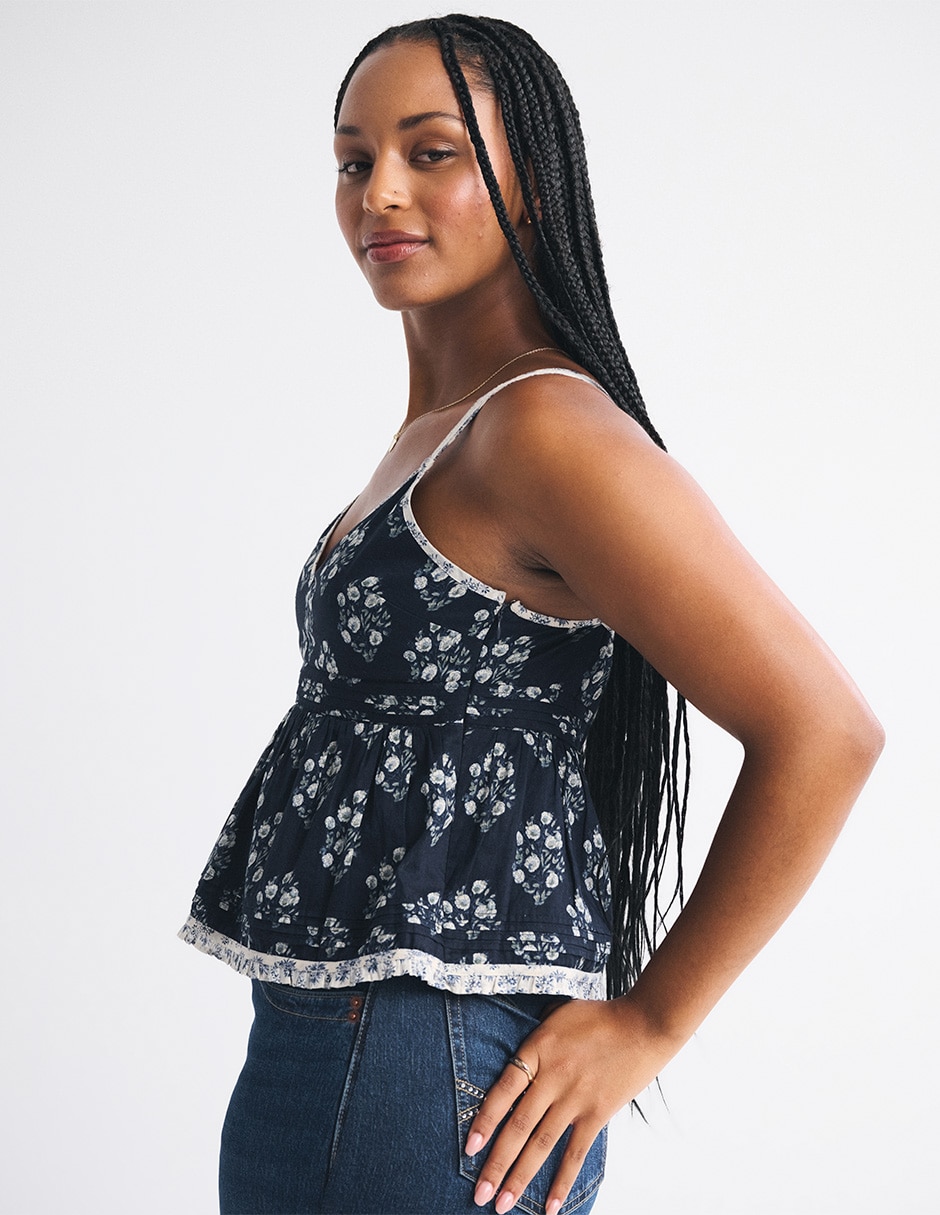 Top Abercrombie & cuello V escote V tirante ajustable 4