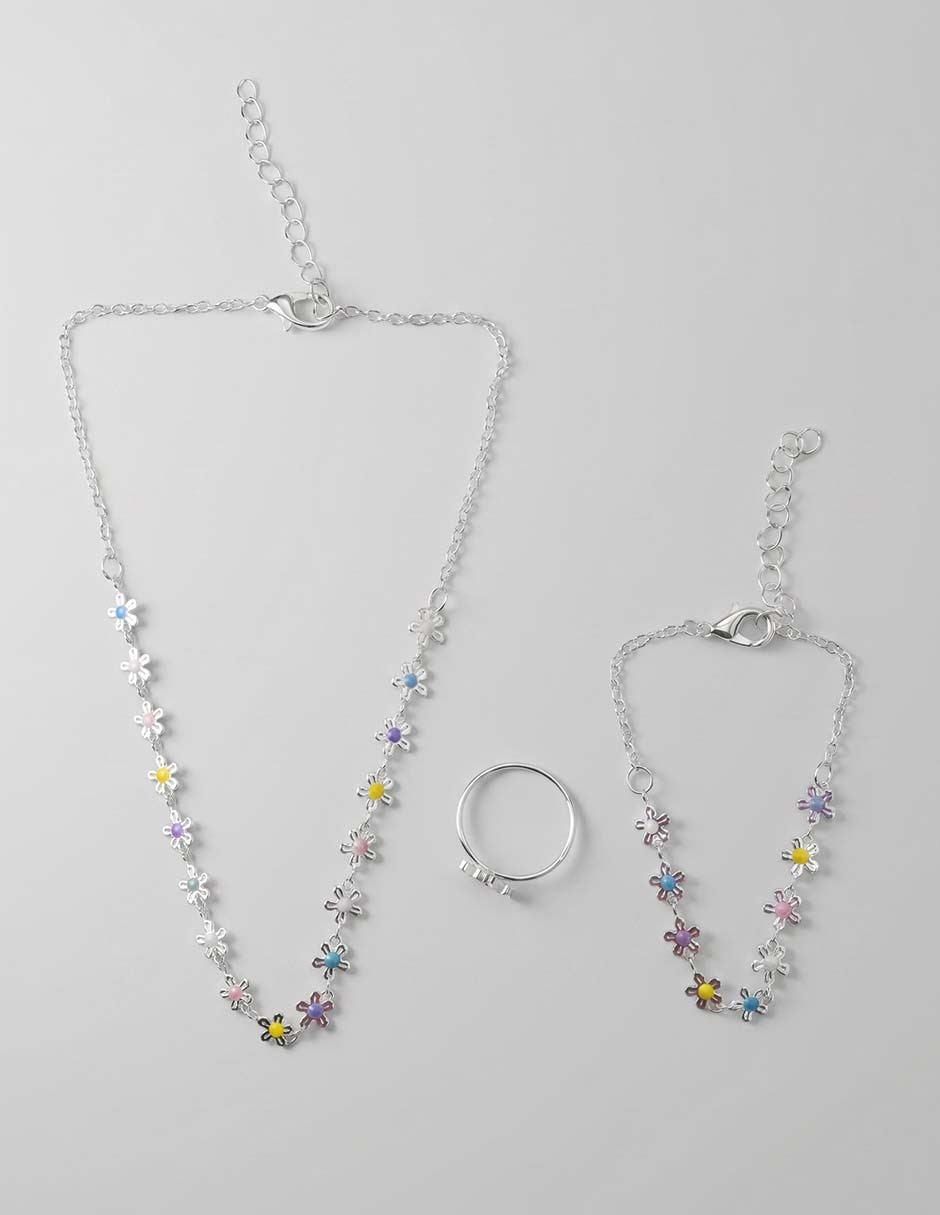 Set Anillo y pulsera flores Piquenique