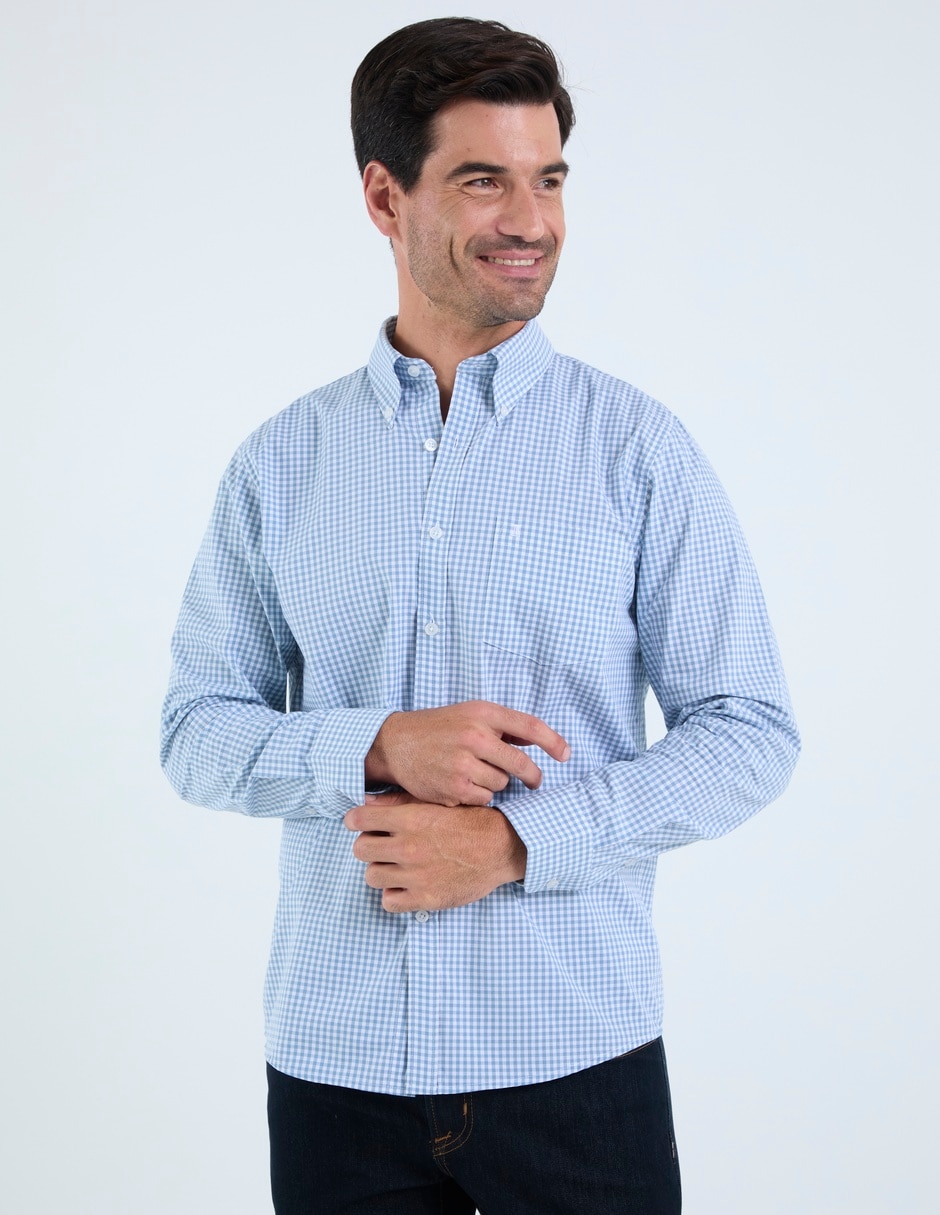 Camisa casual de algodón manga larga para hombre