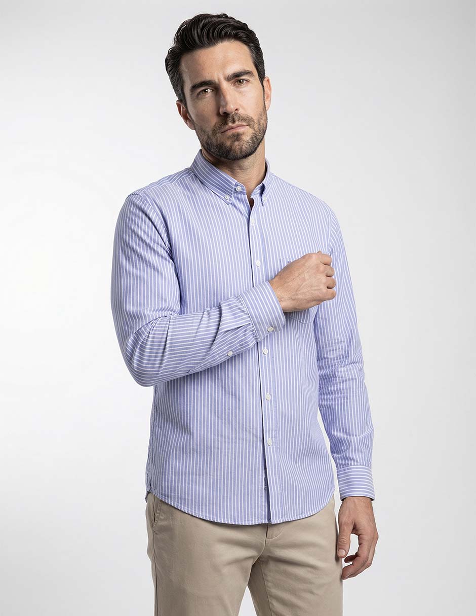Camisa casual manga larga para hombre