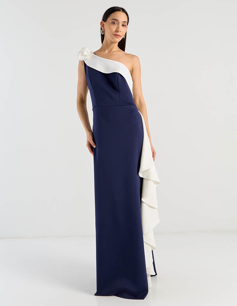Vestido maxi de fiesta espalda cruzada 1