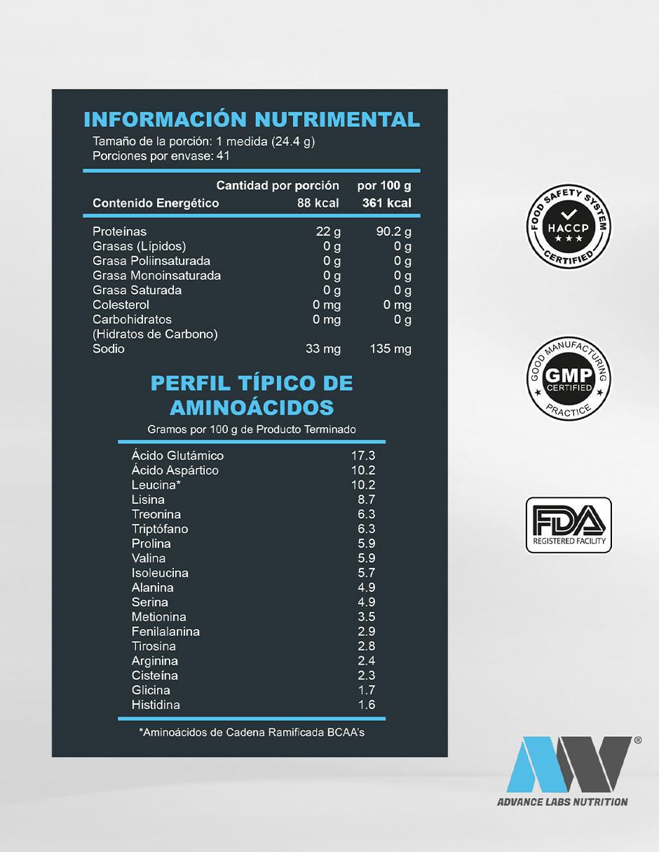 Pureza Aislado de Suero de Leche Advance Nutrition de 1 kg