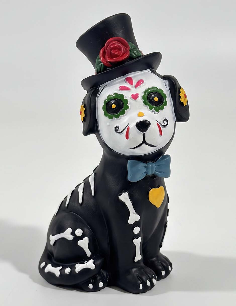 Figura decorativa con forma de perro catrín 1