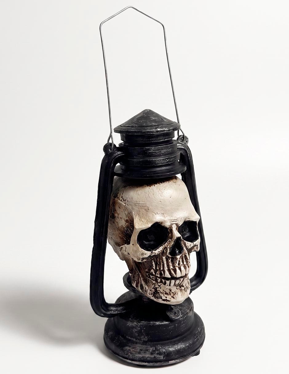 Figura decorativa de Halloween con forma de Lámpara de cráneo 1