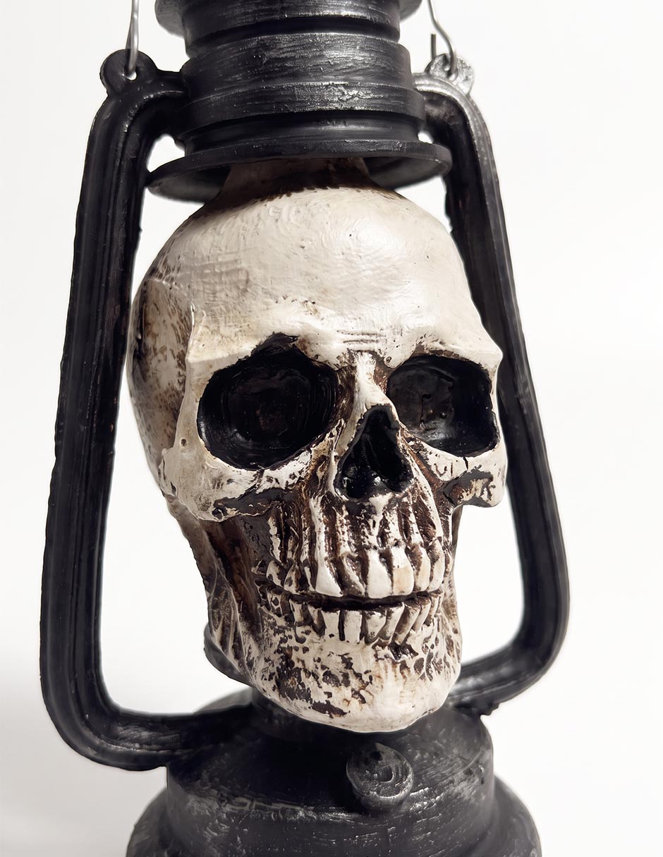 Figura decorativa de Halloween con forma de Lámpara de cráneo