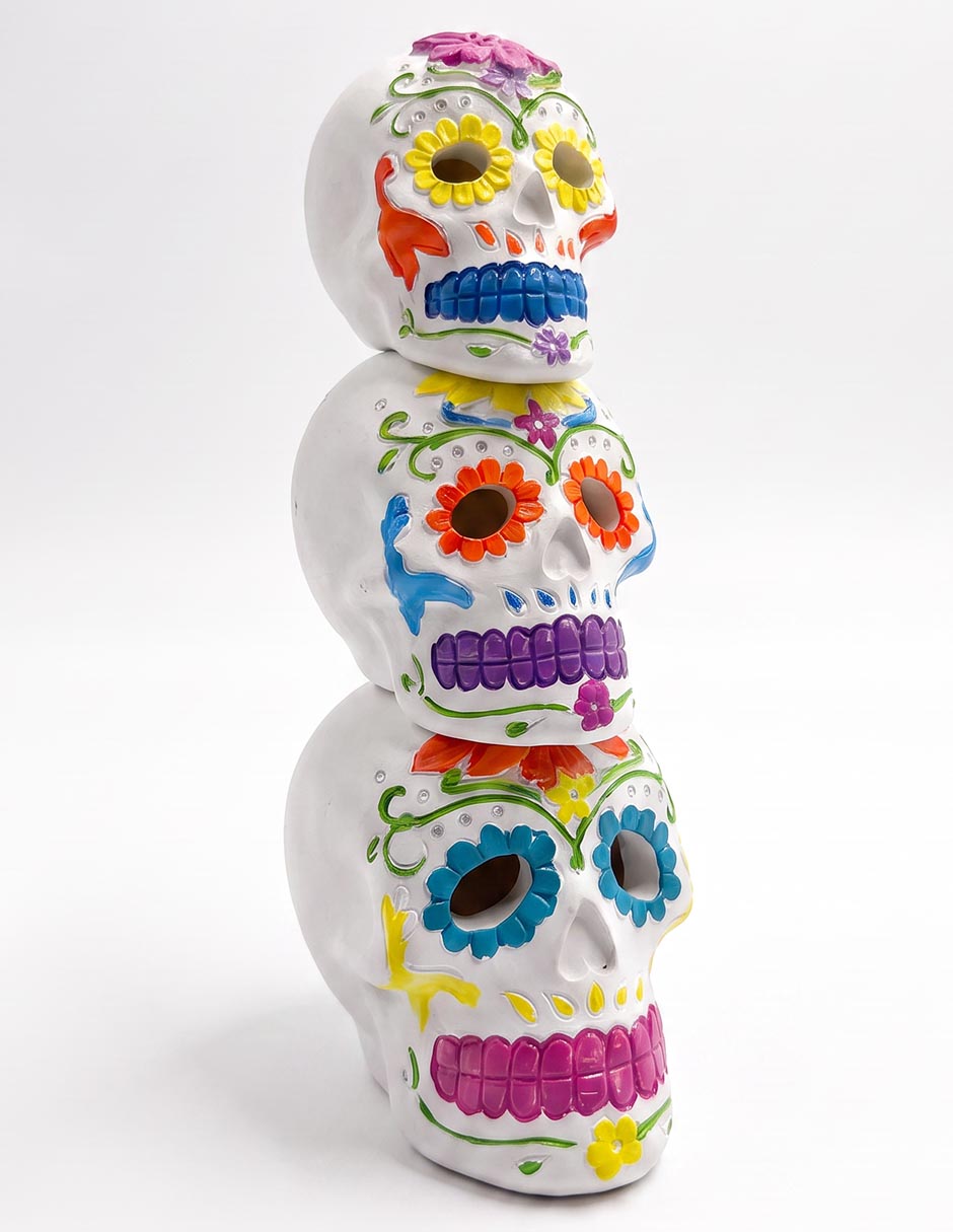 Figura decorativa Día de muertos Cementerium con forma de cráneos