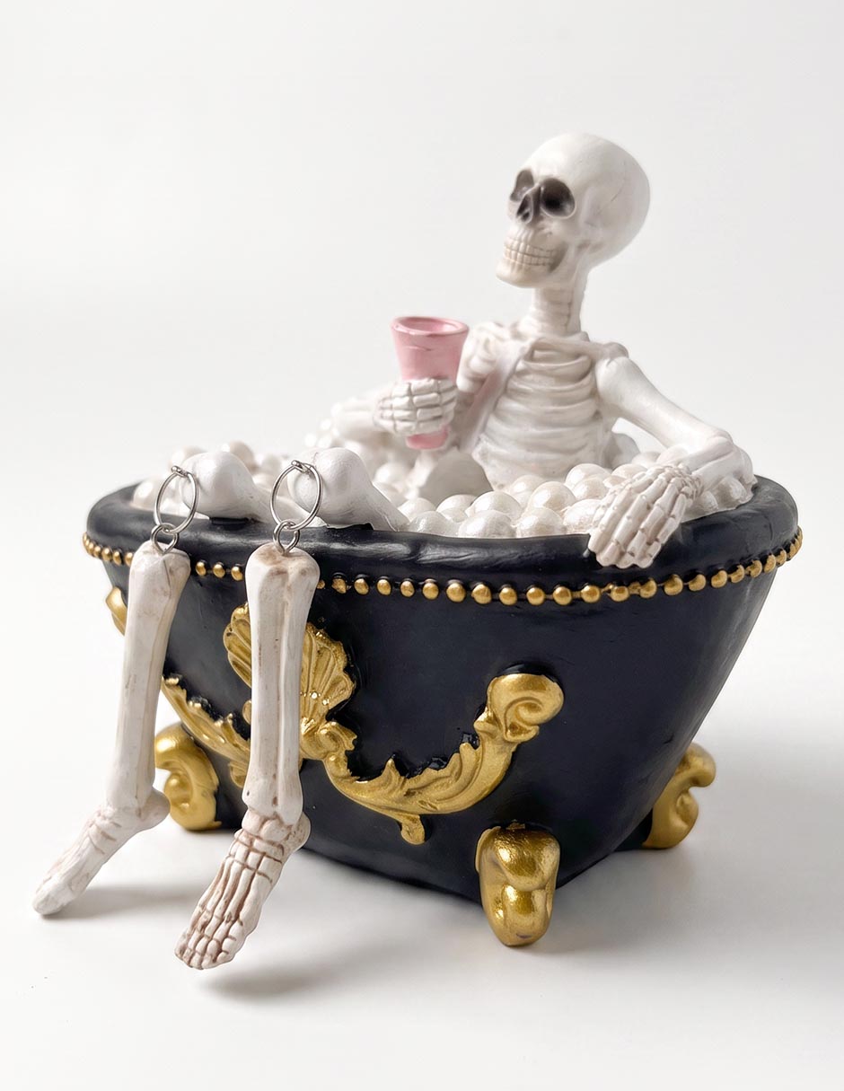 Figura decorativa Dia de muertos Cementerium con forma de calavera 3