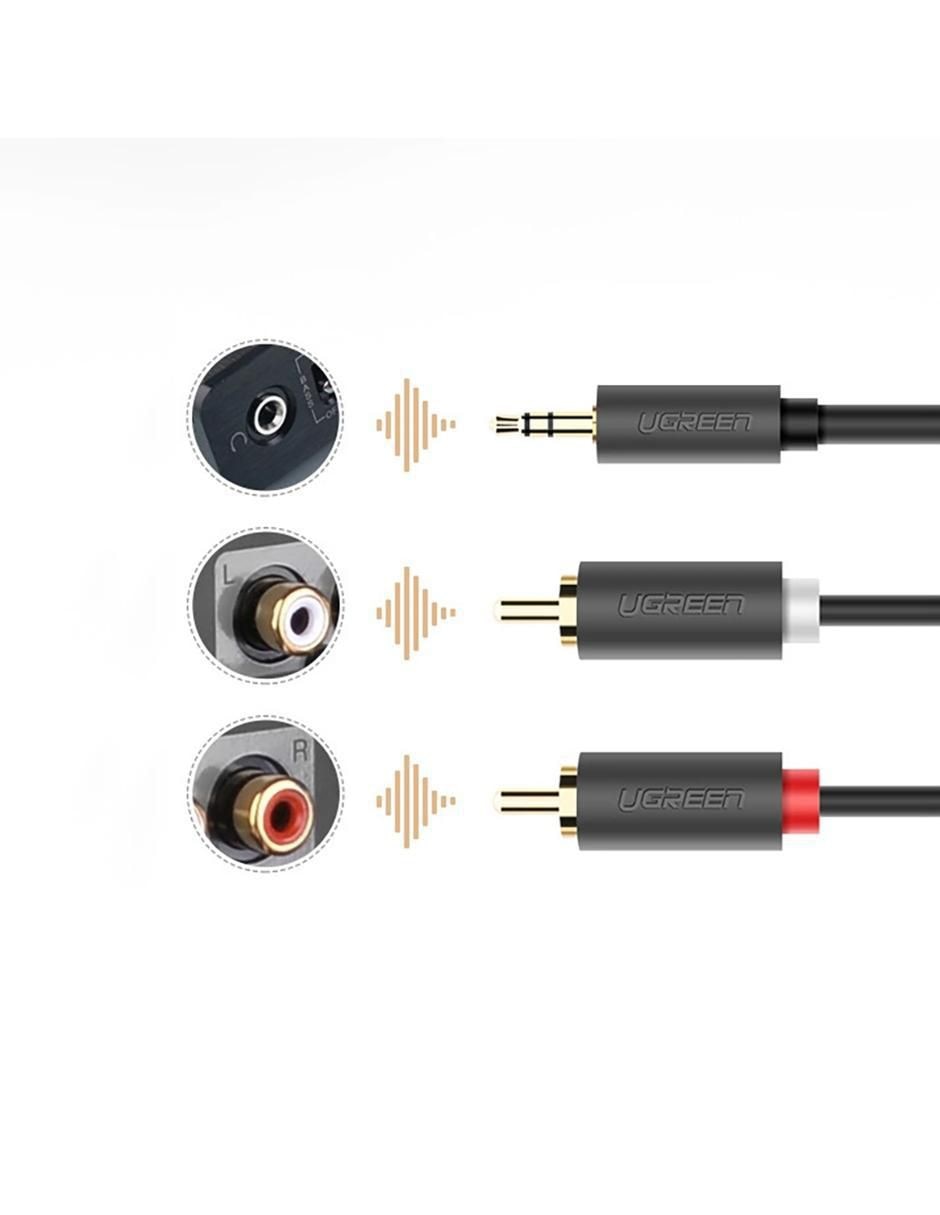 Cable auxiliar 3.5 mm Ugreen a tipo RCA de 5 m
