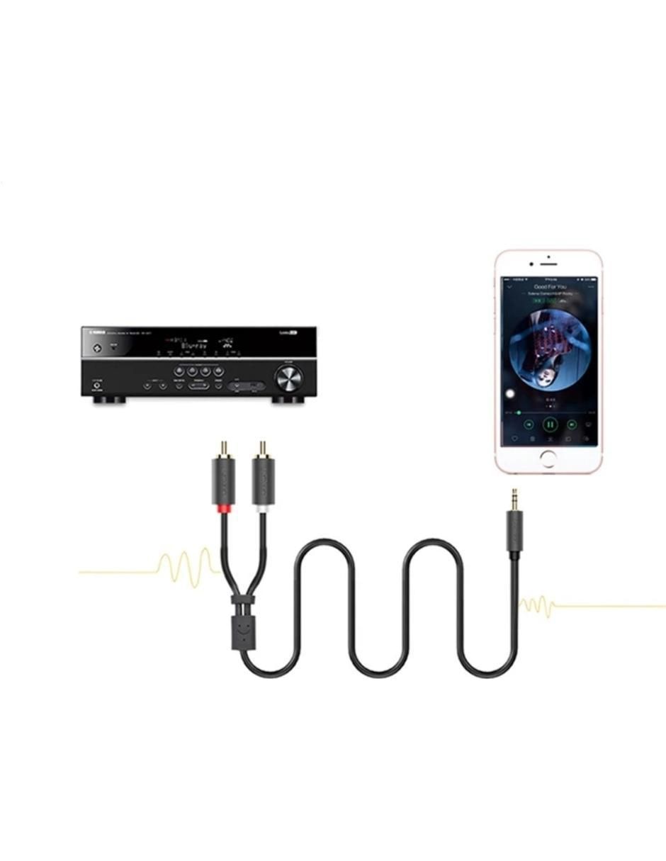 Cable auxiliar 3.5 mm Ugreen a tipo RCA de 5 m