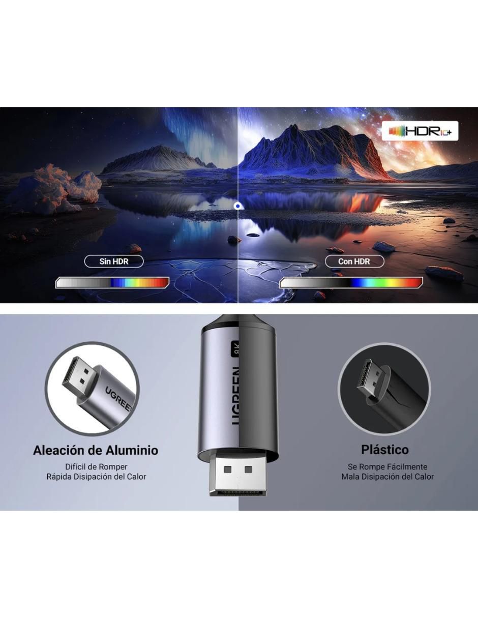 Cable C usb C a tipo DisplayPort de 3 m