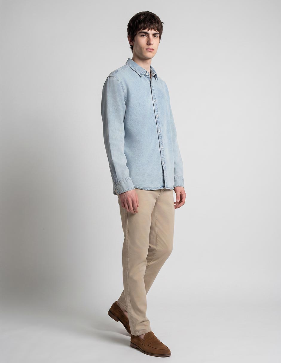Camisa casual that's it de mezclilla manga larga para hombre